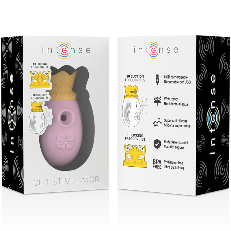 INTENSE - STIMULATEUR CLIT 10 FRÉQUENCES DE LÉCHAGE ET DASPIRATION - ROSE INTENSE FUN