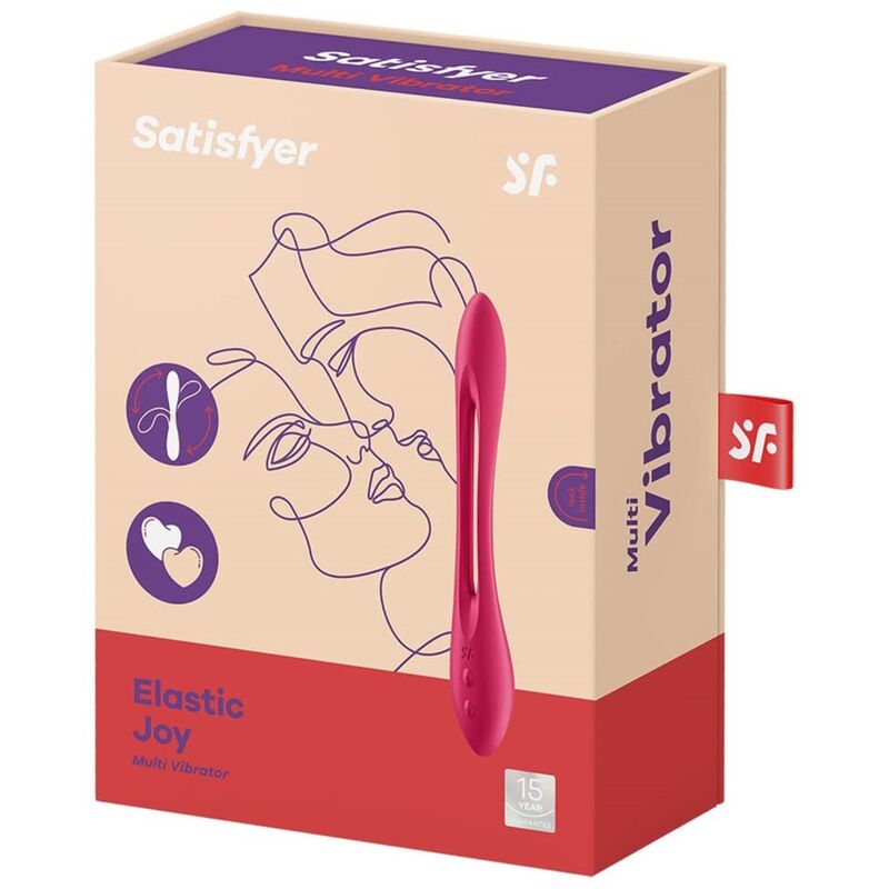 SATISFYER - VIBRATEUR MULTI ELASTIC JOY ROUGE - Sensualia
