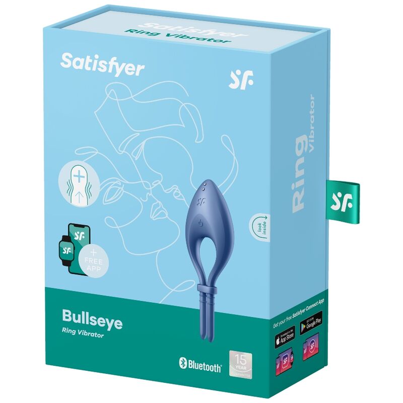 SATISFYER - APPLICATION BULLSEYE RING VIBRATOR BLEU - Sensualia