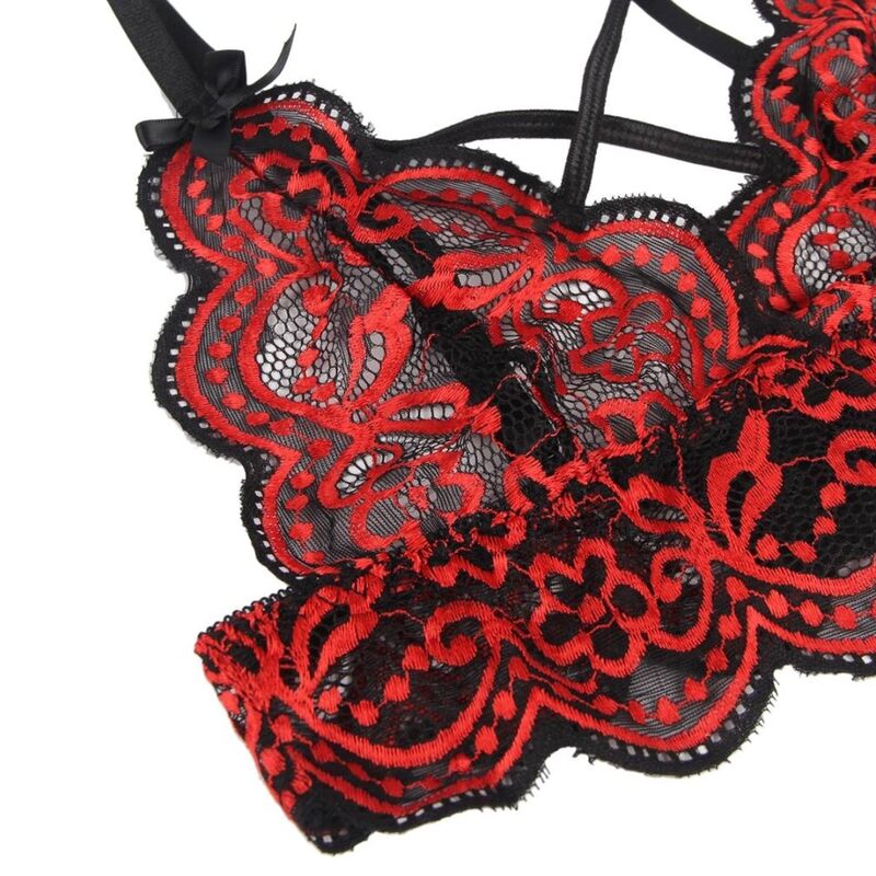 SUBBLIME - SET ENSEMBLE DEUX PIÈCES TOP ET CULOTTE EN DENTELLE S/M - Sensualia