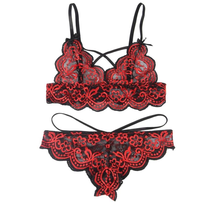 SUBBLIME - SET ENSEMBLE DEUX PIÈCES TOP ET CULOTTE EN DENTELLE S/M - Sensualia