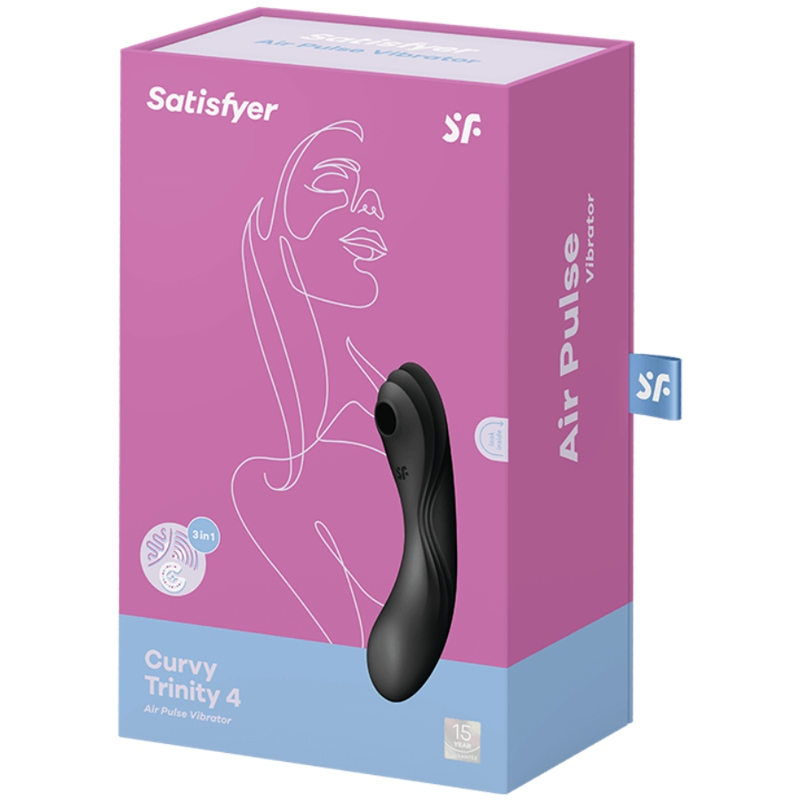SATISFYER - STIMULATEUR ET VIBRATEUR CURVY TRINITY 4 NOIR - Sensualia