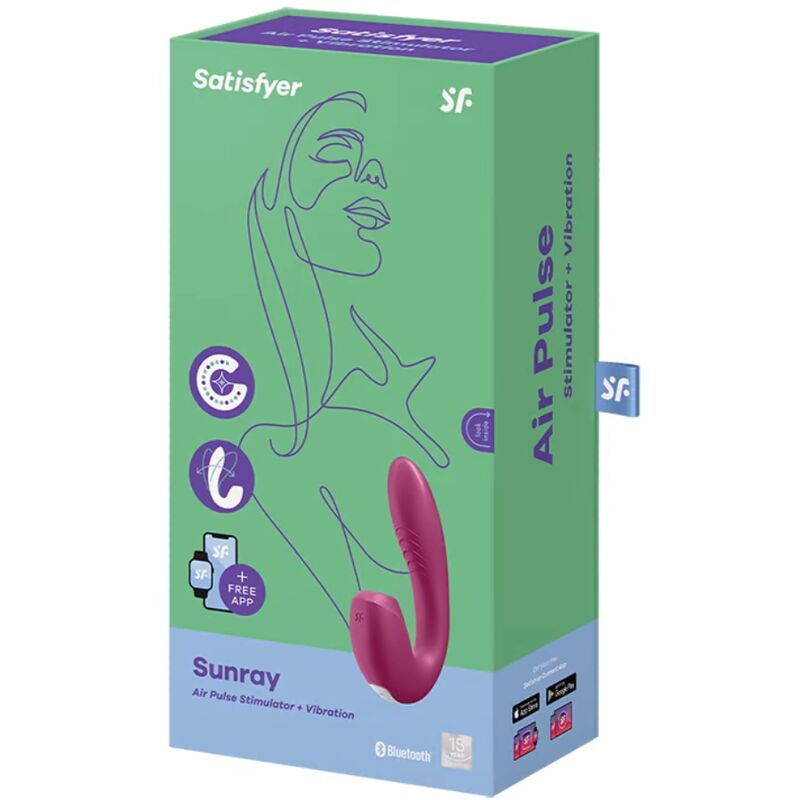 SATISFYER - APPLICATION SUNRAY STIMULATEUR ET VIBRATEUR ROUGE - Sensualia