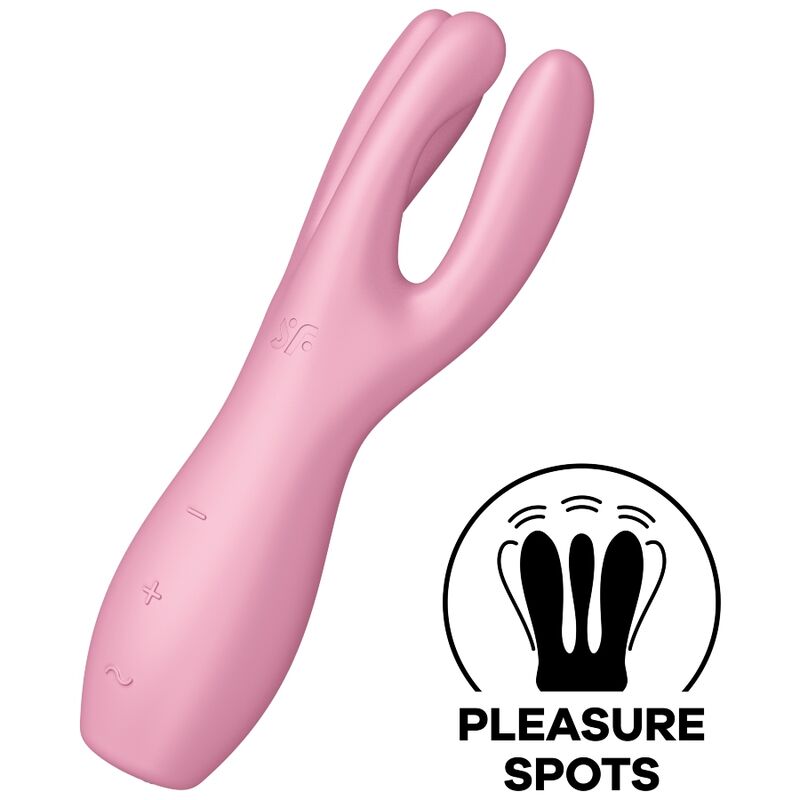 SATISFYER - VIBRATEUR THREESOME 3 ROSE - Sensualia