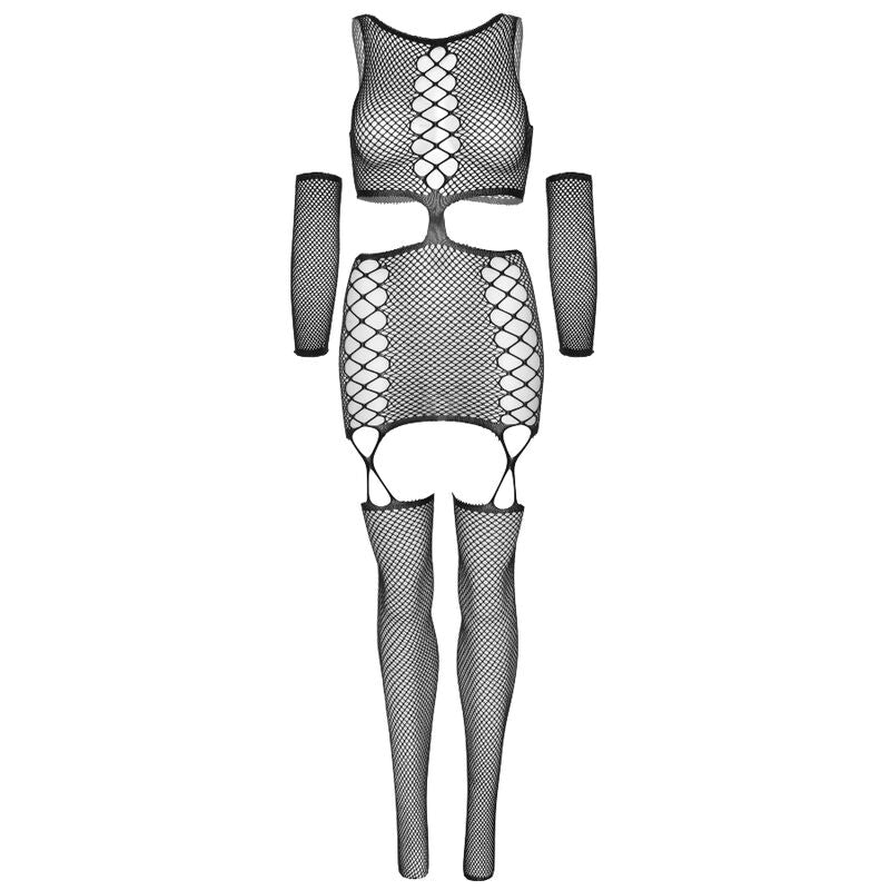 LEG AVENUE - ROBE JARRATIÈRE AVEC GANTS TAILLE UNIQUE - Sensualia