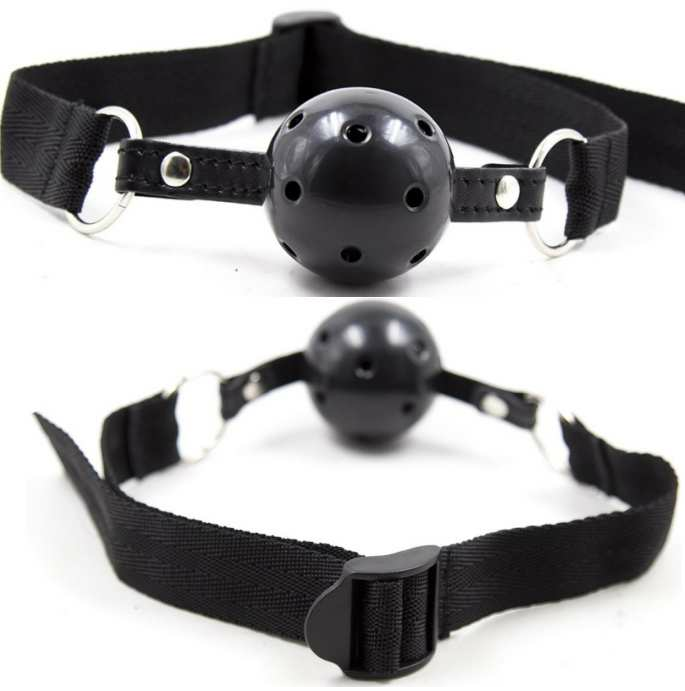 OHMAMA FETISH BALL GAG RESPIRANT EN TISSU NOIR - Sensualia