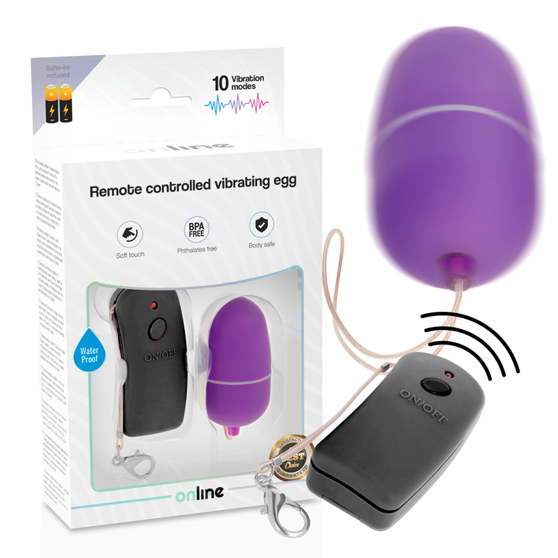 ONLINE - OEUF VIBRANT AVEC TÉLÉCOMMANDE LILAS - Sensualia