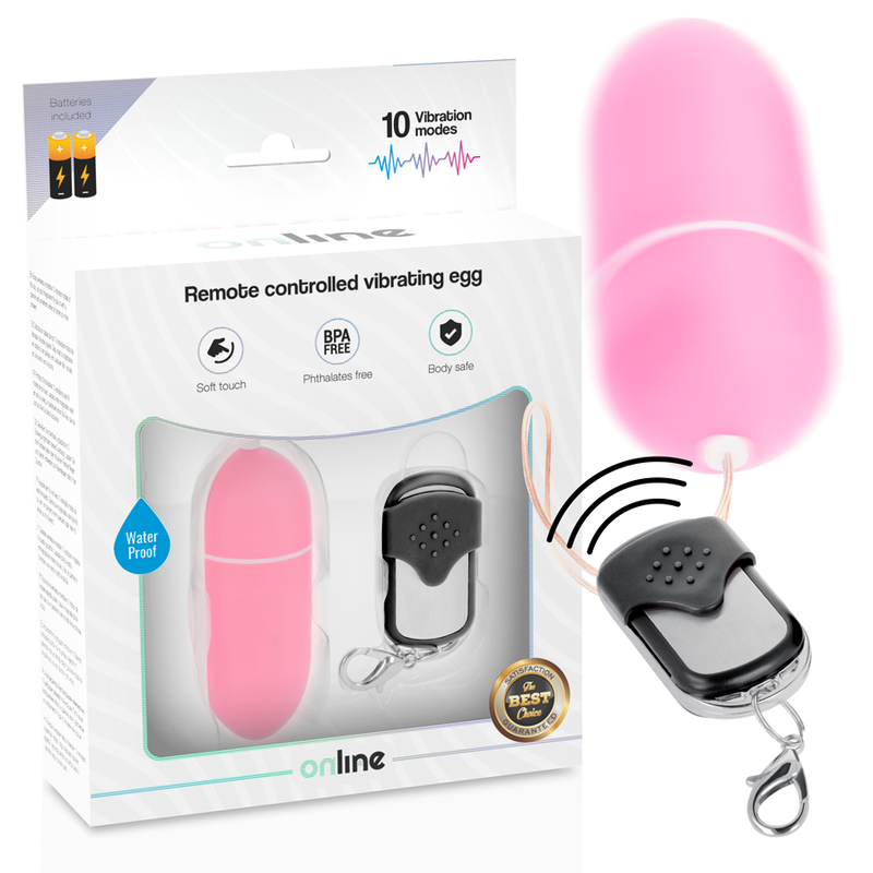 ONLINE - OEUF VIBRANT TÉLÉCOMMANDE L ROSE - Sensualia