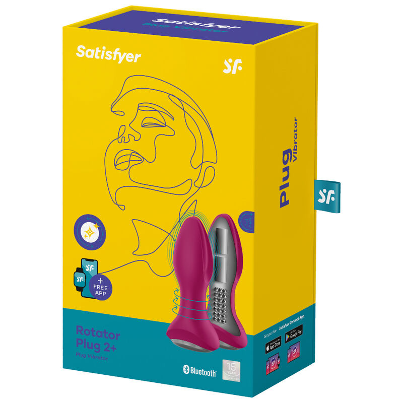 SATISFYER - ROTATOR PLUG 2+ PLUG VIBRADOR APP NEGRO - Sensualia