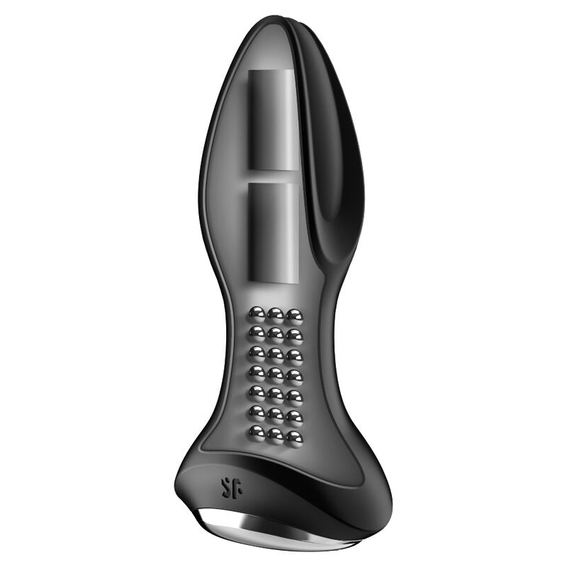 SATISFYER - ROTATOR PLUG 2+ PLUG VIBRADOR APP NEGRO - Sensualia