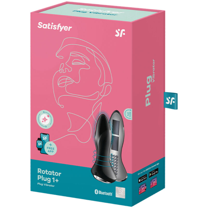 SATISFYER - ROTATOR PLUG 1+ PLUG VIBRADOR APP ROJO - Sensualia