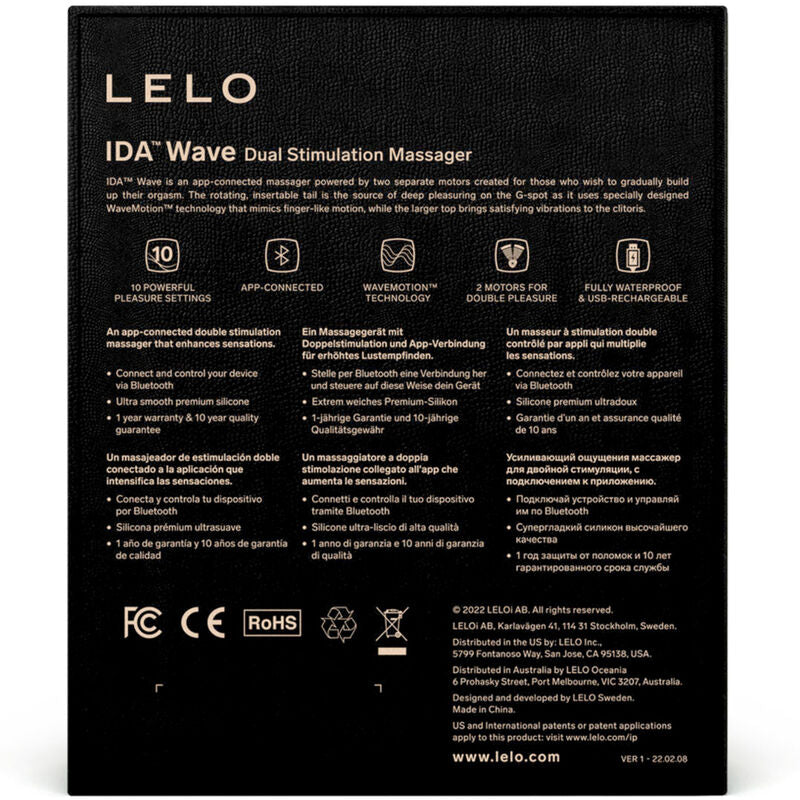 LELO - MASSEUR POUR COUPLES LELO - IDA WAVE NOIR - Sensualia