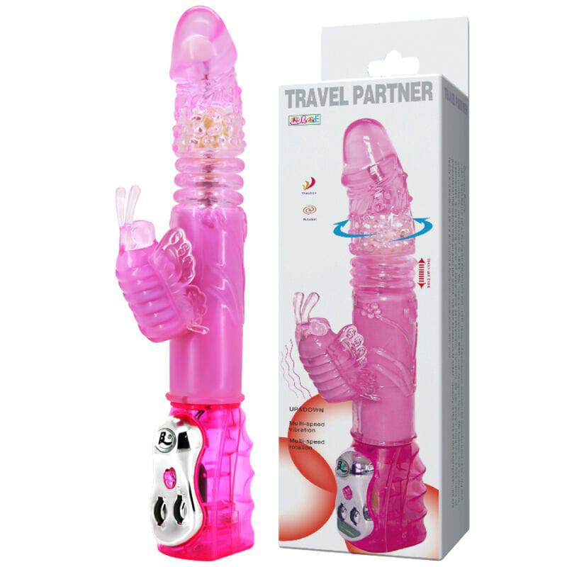 BAILE - PARTENAIRE DE VOYAGE ROTATEUR HAUT ET BAS LAPIN ROSE - Sensualia