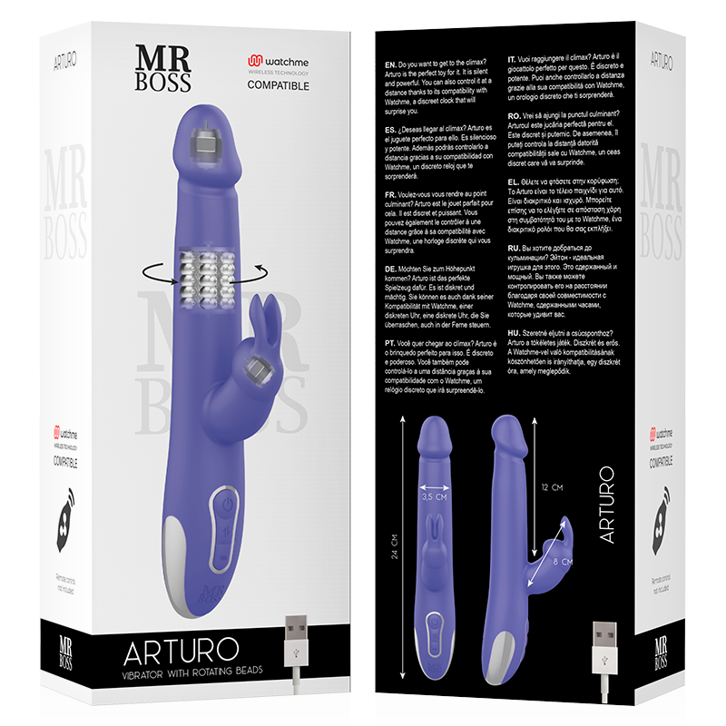 MR BOSS - VIBRATEUR ET ROTATEUR ARTURO COMPATIBLE AVEC LA TECHNOLOGIE SANS FIL WATCHME - Sensualia