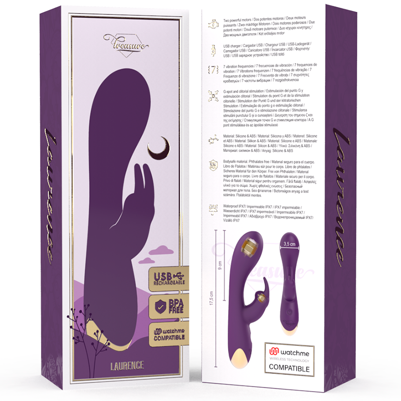 TREASURE - LAURENCE LAPIN VIBRATEUR WATCHME TECHNOLOGIE SANS FIL COMPATIBLE - Sensualia