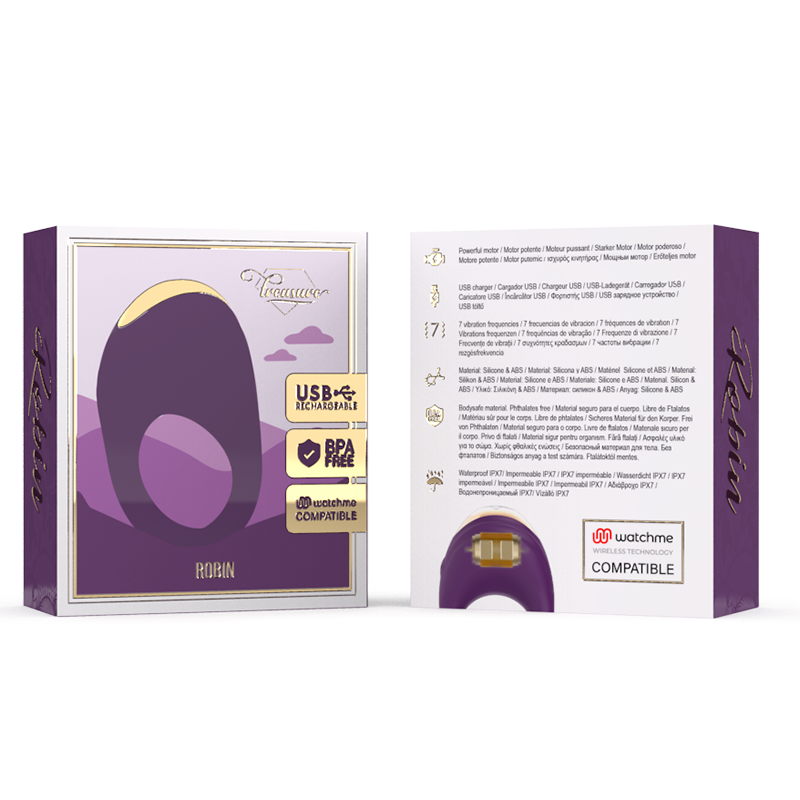 TREASURE - ROBIN ANNEAU VIBRANT WATCHME TECHNOLOGIE SANS FIL COMPATIBLE - Sensualia