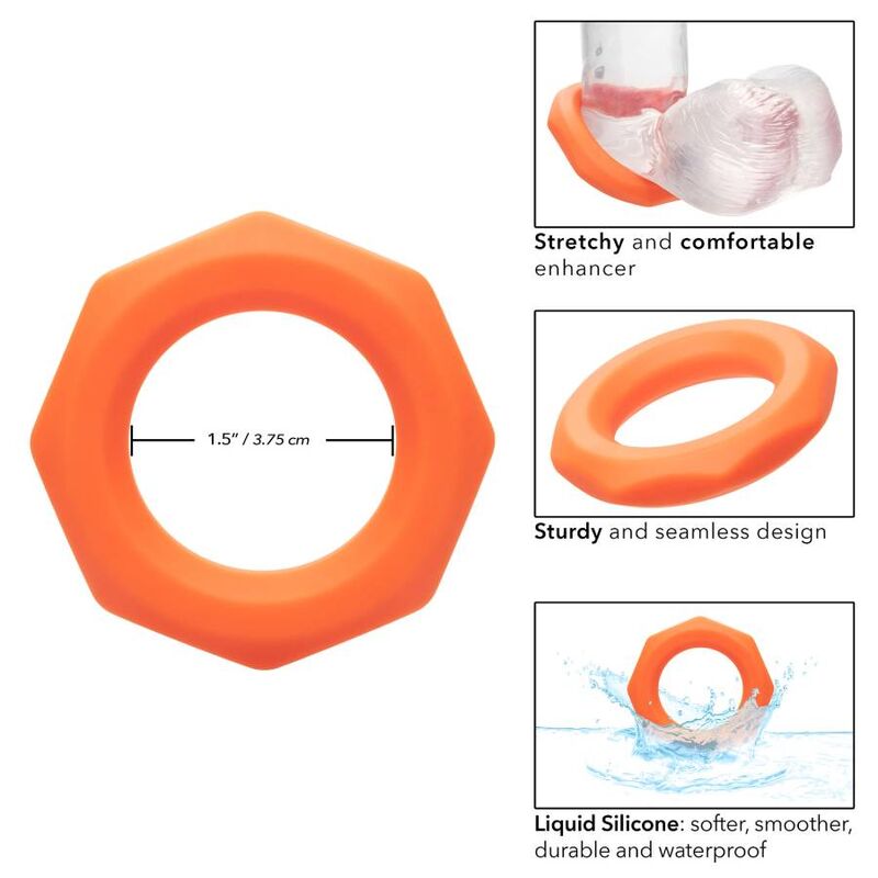 CALEXOTICS - BAGUE ALPHA SEXAGON ORANGE - Sensualia