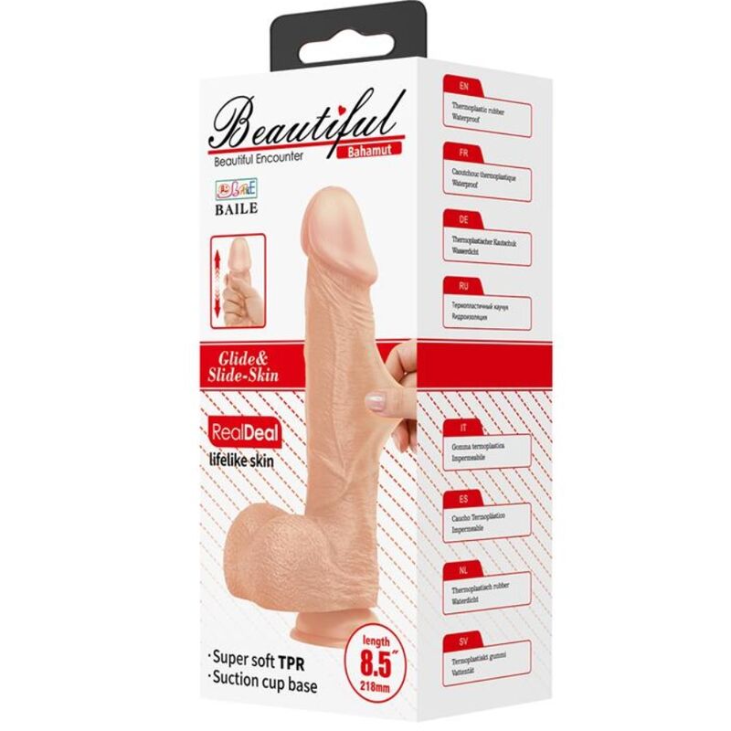 BAILE - BELLE RENCONTRE BAHAMUT GODE RÉALISTE FLEXIBLE 21.8 CM NATUREL - Sensualia