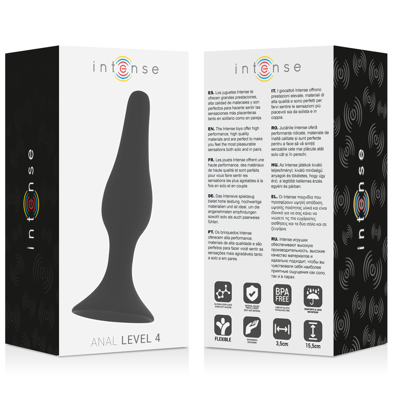 INTENSE - ANAL NIVEAU 4 15,5CM NOIR - Sensualia