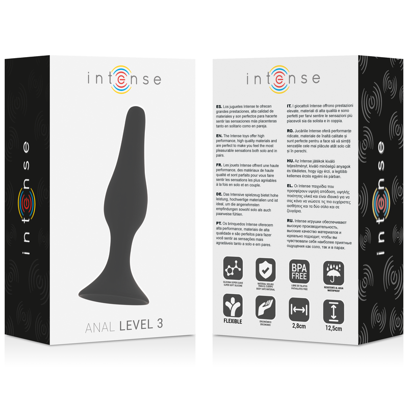 INTENSE - ANAL NIVEAU 3 12,5CM NOIR - Sensualia