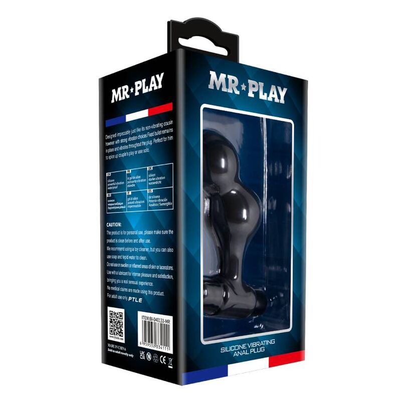 MR PLAY - PLUG ANAL VIBRATEUR EN SILICONE NOIR - Sensualia
