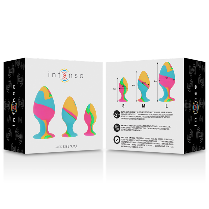 INTENSE - ENSEMBLE DE BOUCHONS EN SILICONE MULTICOLORE - Sensualia
