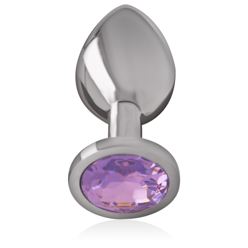 INTENSE - PLUG ANAL EN MÉTAL ALUMINIUM AVEC CRISTAL VIOLET TAILLE S - Sensualia