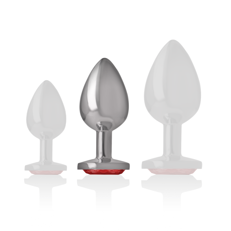 INTENSE - PLUG ANAL EN MÉTAL AVEC CRISTAL ROUGE TAILLE M - Sensualia