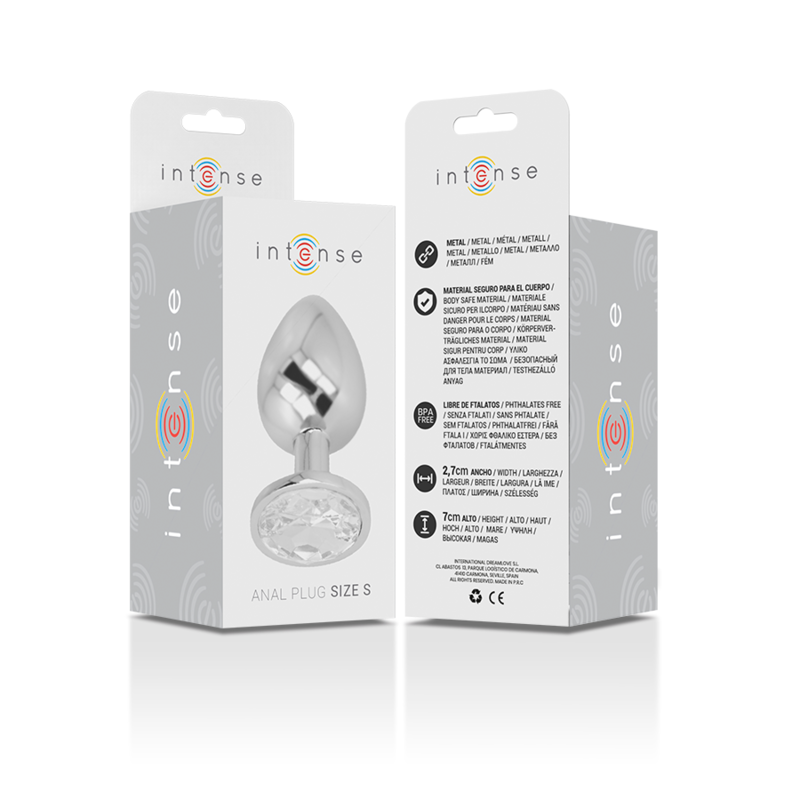 INTENSE - PLUG ANAL EN MÉTAL ALUMINIUM AVEC CRISTAL DARGENT TAILLE S - Sensualia