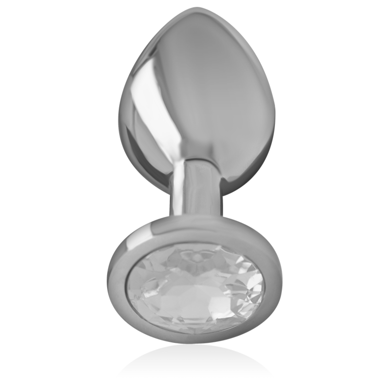 INTENSE - PLUG ANAL EN MÉTAL ALUMINIUM AVEC CRISTAL DARGENT TAILLE L - Sensualia