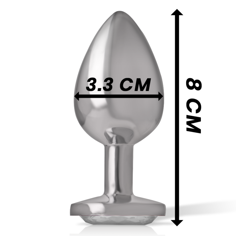 INTENSE - PLUG ANAL EN MÉTAL ALUMINIUM AVEC CRISTAL DARGENT TAILLE M - Sensualia