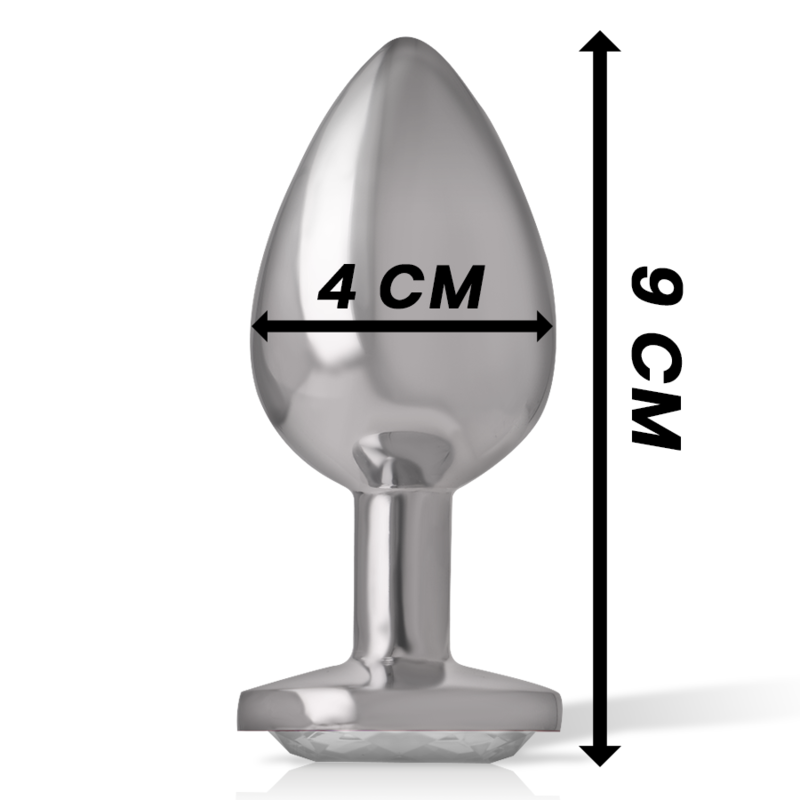 INTENSE - PLUG ANAL EN MÉTAL ALUMINIUM AVEC CRISTAL DARGENT TAILLE L - Sensualia