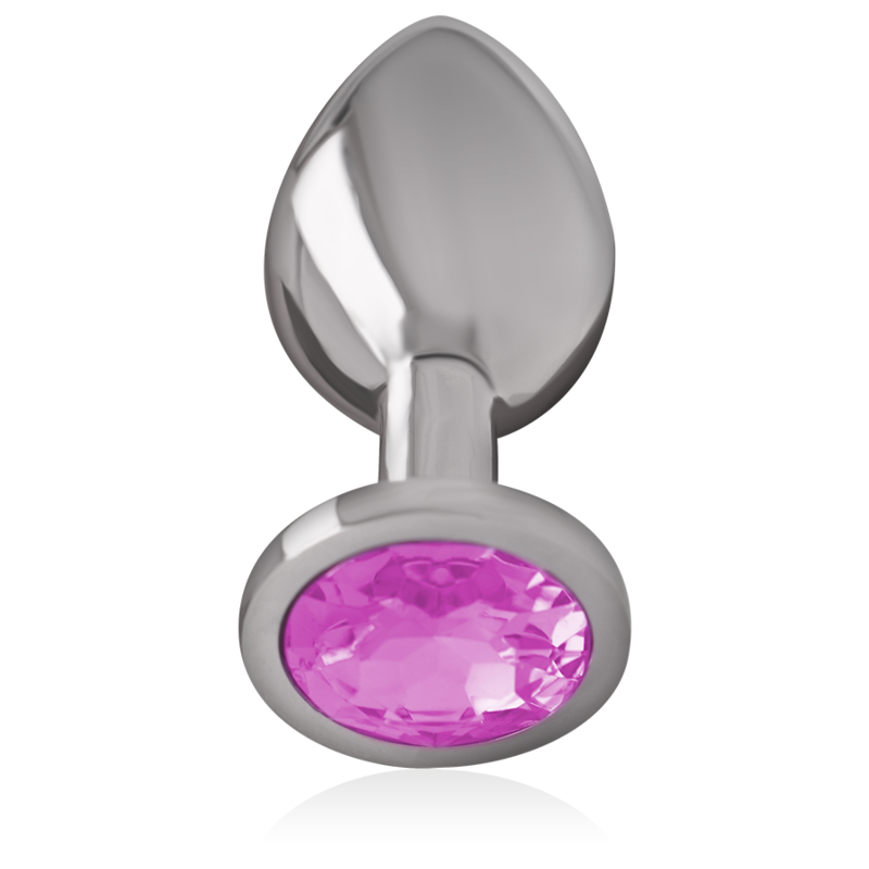 INTENSE - PLUG ANAL EN MÉTAL ALUMINIUM AVEC CRISTAL ROSE TAILLE M - Sensualia