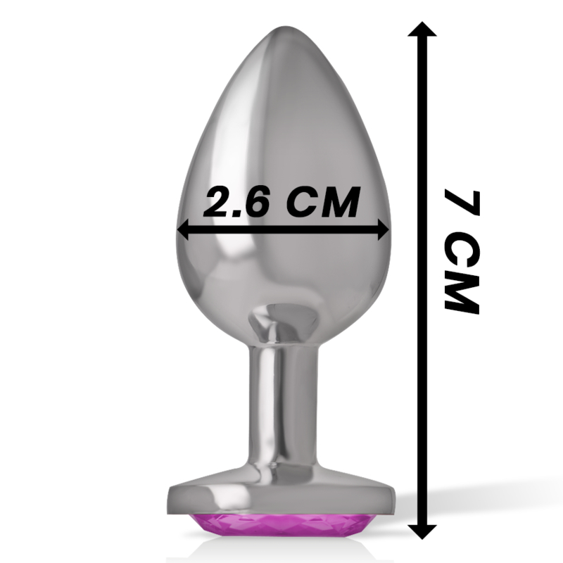 INTENSE - PLUG ANAL EN MÉTAL ALUMINIUM AVEC CRISTAL ROSE TAILLE S - Sensualia