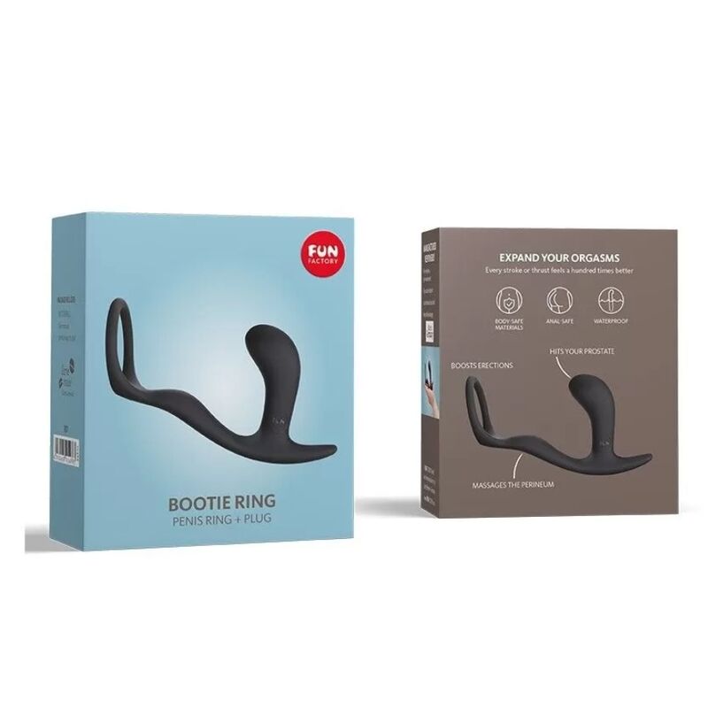 FUN FACTORY - BOOTIE RING LOVERING AVEC BUTT PLUG ARDOISE - Sensualia