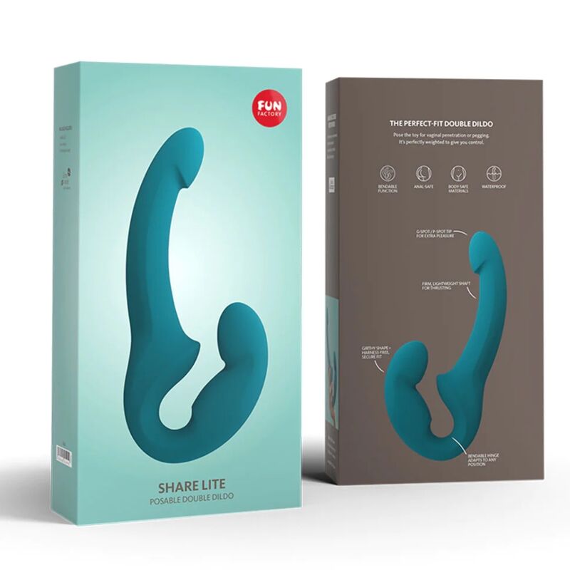 FUN FACTORY - SHARE LITE DOUBLE DILDO BLEU MER PROFONDE - Sensualia