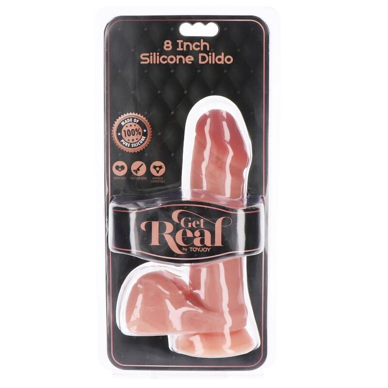GET REAL - GODE EN SILICONE 20,5 CM AVEC BALLES PEAU - Sensualia