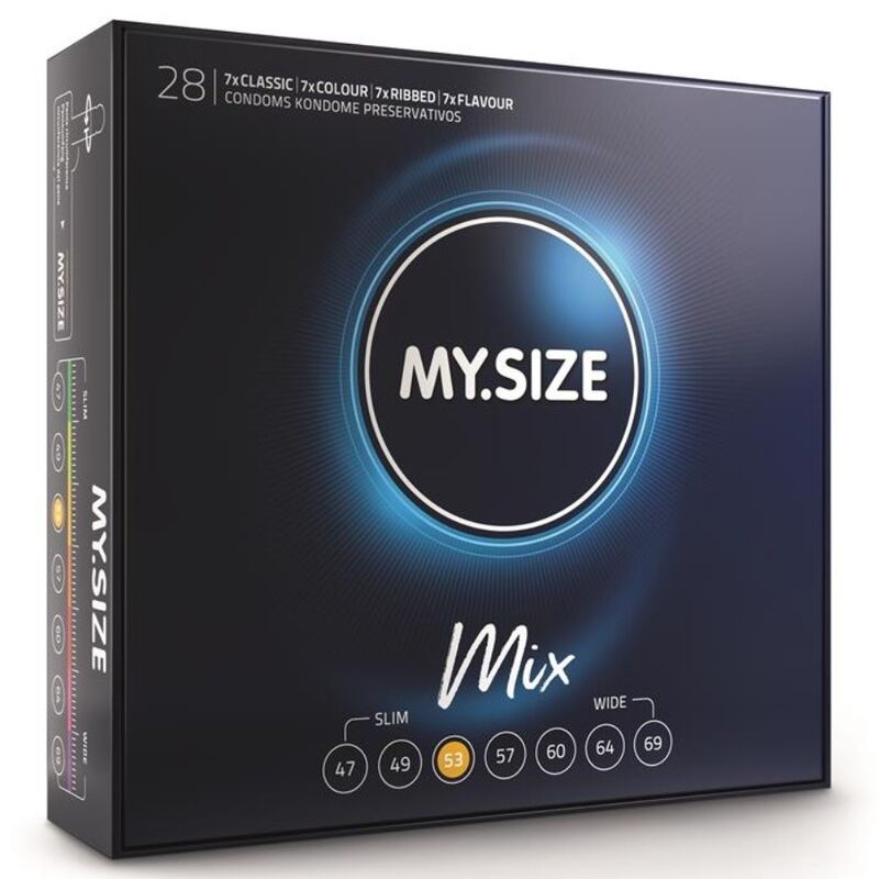 MY SIZE - MIX PRÉSERVATIFS 53 MM 28 UNITÉS - Sensualia