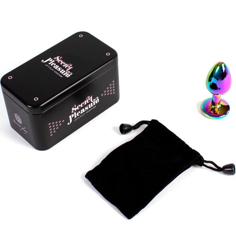 SECRETPLAY - PLUG ANAL EN MÉTAL ARC-EN-CIEL PETITE TAILLE 7 CM - Sensualia