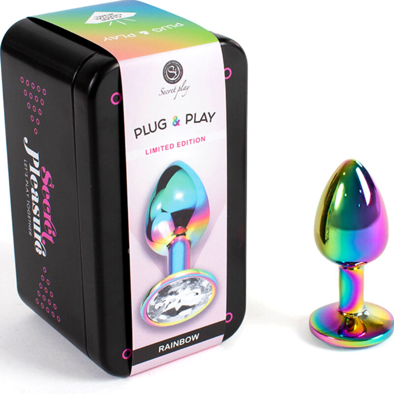 SECRETPLAY - PLUG ANAL EN MÉTAL ARC-EN-CIEL PETITE TAILLE 7 CM - Sensualia