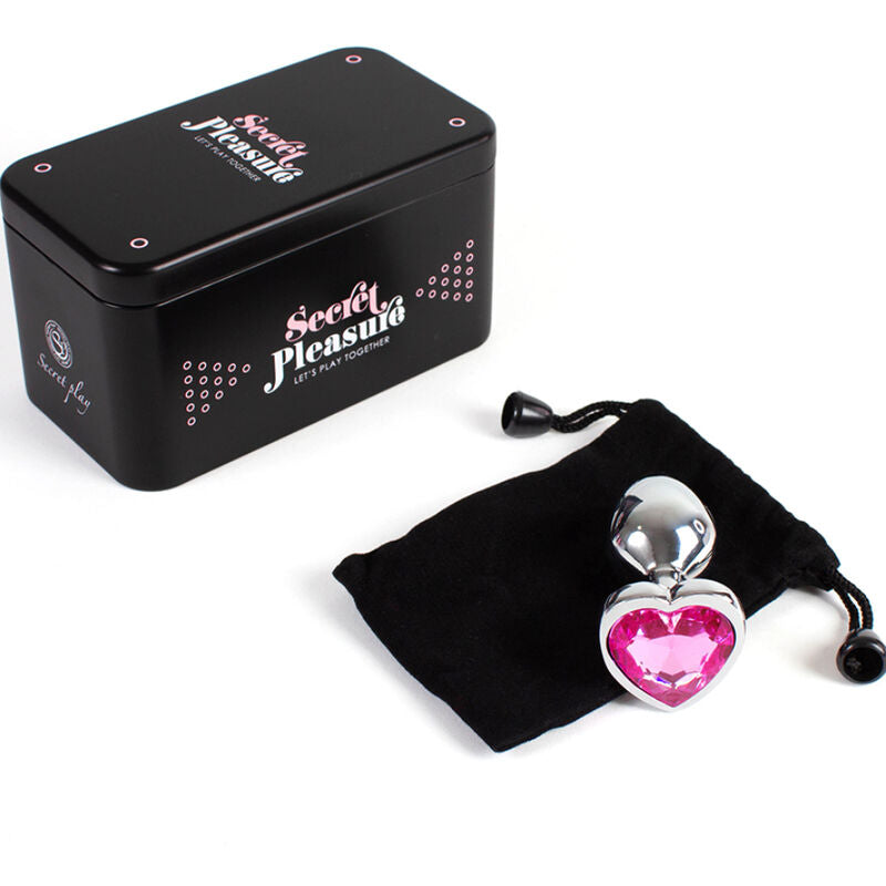 SECRETPLAY - PLUG ANAL EN MÉTAL COEUR FUCHSIA PETITE TAILLE 7 CM - Sensualia