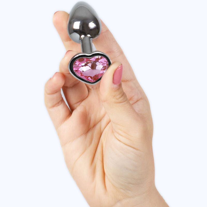 SECRETPLAY - PLUG ANAL EN MÉTAL COEUR FUCHSIA PETITE TAILLE 7 CM - Sensualia