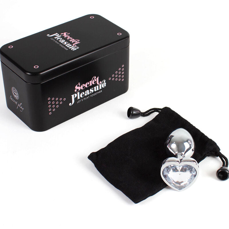 SECRETPLAY - PLUG ANAL EN MÉTAL COEUR CRISTAL CLAIR PETITE TAILLE 7 CM - Sensualia