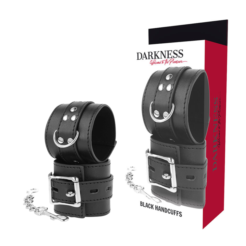 DARKNESS - MENOTTES EN CUIR NOIR - Sensualia