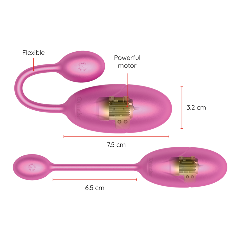 ONINDER - OEUF VIBRANT TOKYO ROSE 7,5 X 3,2 CM APPLICATION GRATUITE - Sensualia