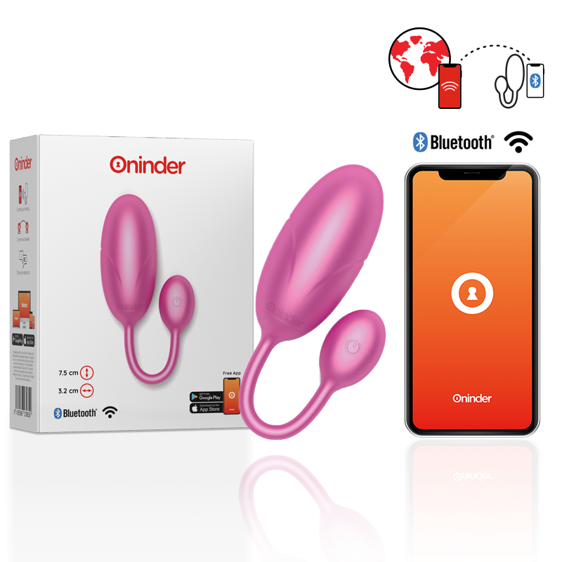 ONINDER - OEUF VIBRANT TOKYO ROSE 7,5 X 3,2 CM APPLICATION GRATUITE - Sensualia