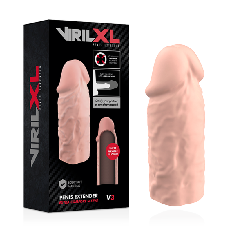 VIRILXL - EXTENSION NATURELLE DU PÉNIS EN SILICONE LIQUIDE V3 - Sensualia