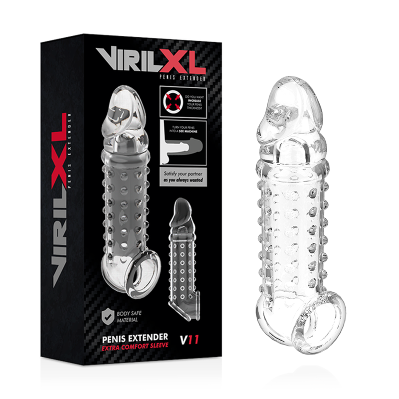 VIRILXL - EXTENSION DE PÉNIS ET GAINE V11 TRANSPARENTE - Sensualia