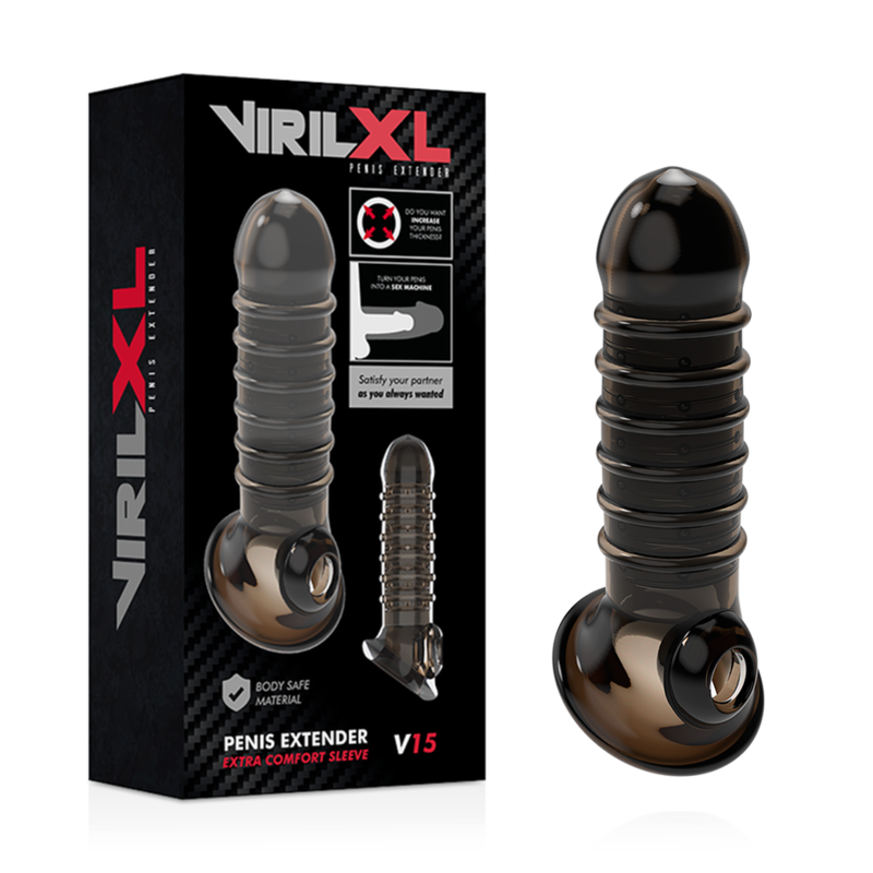 VIRILXL - EXTENSION ET GAINE DE PÉNIS V15 NOIRE - Sensualia