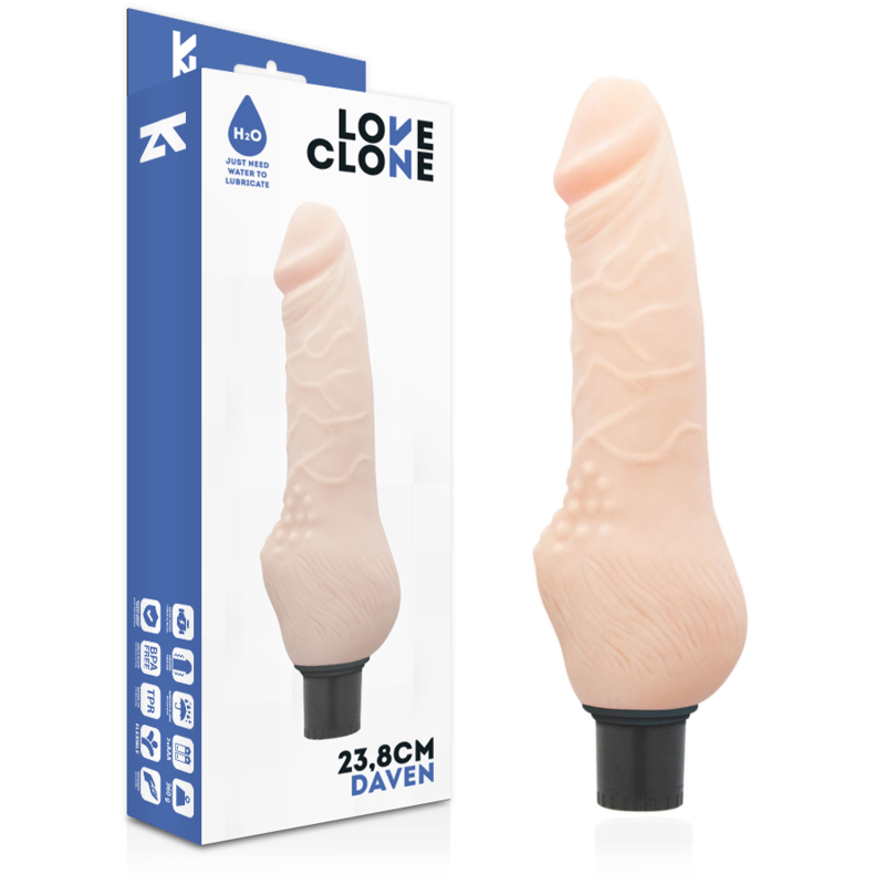 LOVECLONE - DAVEN AUTOLUBRIFICATION RÉALISTE 23.8 CM -O- 3.8 CM - Sensualia